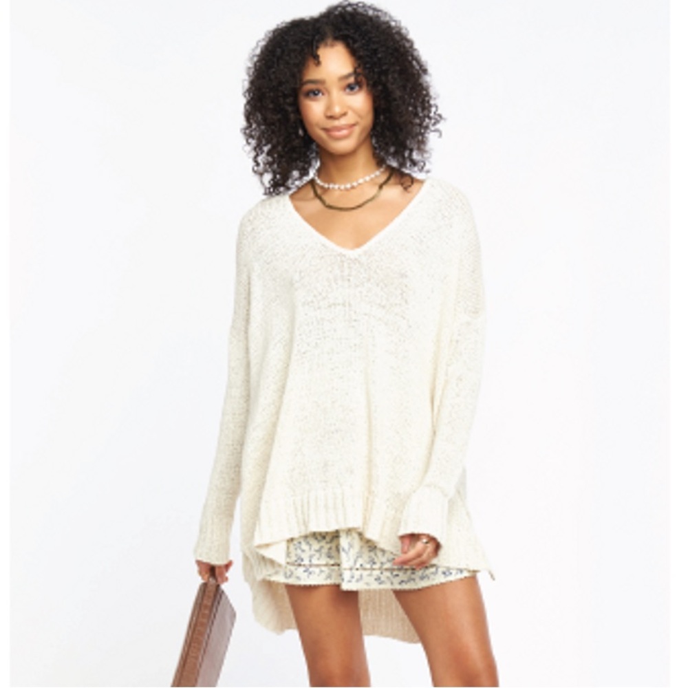 Show Me Your Mumu Hug Me Sweater, Cream Knit, Size Small